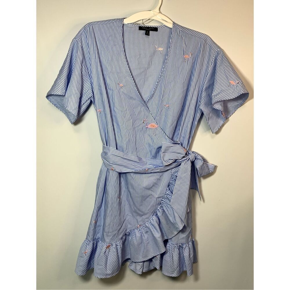 Romeo & Juliet Couture Blue and Pink Striped Mini Dress